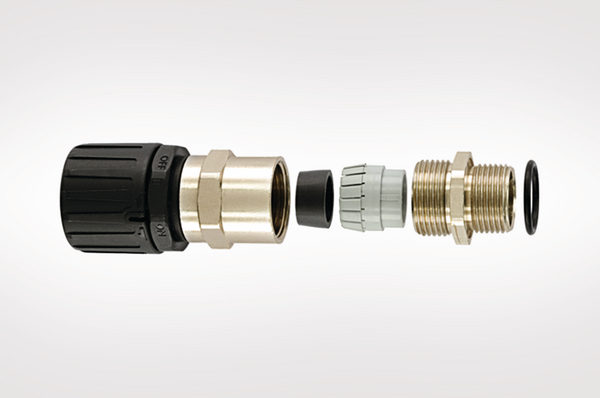 Fittings with strain relief and cable seal HG21-SCG-PG16