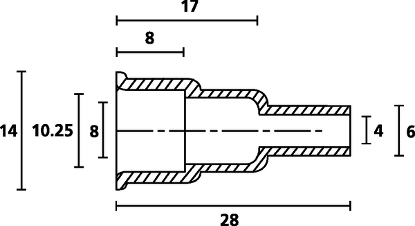For flat pin bushings HV4825