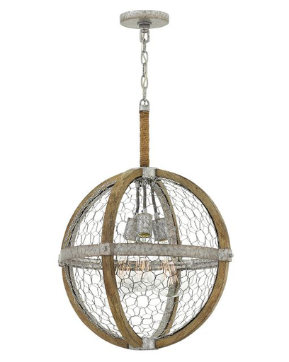 Product image for HINK 4274WZ 3L CHANDELIER WEATHERED ZINC W 19IN H 25IN