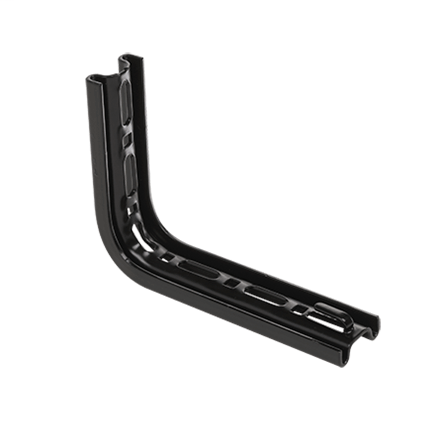 Product image for Hoffman QTPLB12BLK L-Brackets, 6.00x1.00x12.00, Black, steel