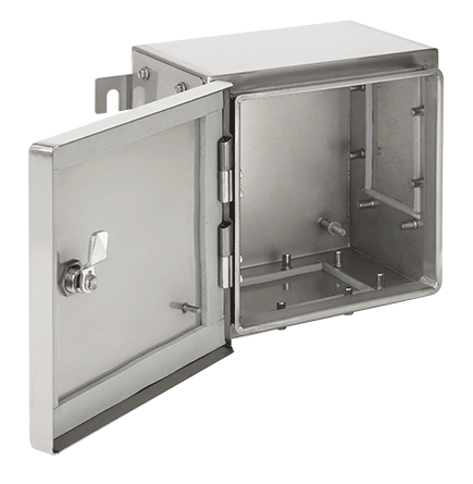 Hoffman ATEX303016SS61 306 x 306 x 160 mm 316 Stainless Steel Hinged Cover Hazardous Location Enclosure with 1-Gland Plate Hoffman ATEX303016SS61 306 x 306 x 160 mm 316 Stainless Steel Hinged Cover Hazardous Location Enclosure with 1-Gland Plate