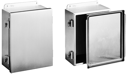 Hoffman A8064NFSS 8 x 6 x 4 Inch 14 Gauge 304/316L Stainless Steel NEMA 4X Clamp Cover Junction Box Hoffman A8064NFSS 8 x 6 x 4 Inch 14 Gauge 304/316L Stainless Steel NEMA 4X Clamp Cover Junction Box