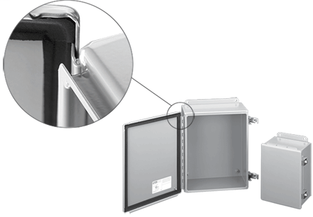 Hoffman A606CHFTC 6 x 6 x 4.54 Inch 16 Gauge Steel NEMA 12 Hinge Cover Junction Box Hoffman A606CHFTC 6 x 6 x 4.54 Inch 16 Gauge Steel NEMA 12 Hinge Cover Junction Box
