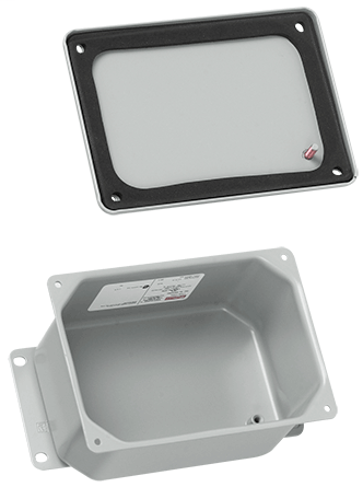 Hoffman A443DSC 3.5 x 4 x 2.75 Inch Gray Steel NEMA 12 Junction Box Screw Cover Hoffman A443DSC 3.5 x 4 x 2.75 Inch Gray Steel NEMA 12 Junction Box Screw Cover