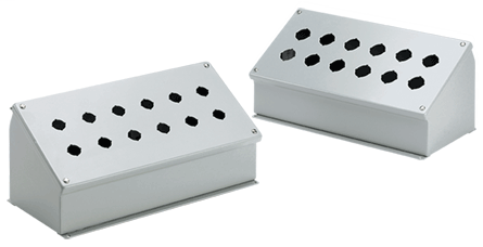 Hoffman E8PBA 7.25 x 10.75 x 6.75 Inch Gray 14 Gauge Steel NEMA 12 Push Button Enclosure Hoffman E8PBA 7.25 x 10.75 x 6.75 Inch Gray 14 Gauge Steel NEMA 12 Push Button Enclosure