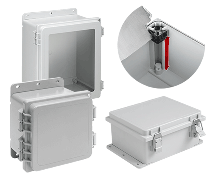 Hoffman A12106PHCW 12.08 x 10.08 x 6.35 Inch Polyester NEMA 4X Enclosure and Window Hoffman A12106PHCW 12.08 x 10.08 x 6.35 Inch Polyester NEMA 4X Enclosure and Window