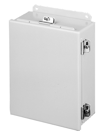 Hoffman A1412CHNF 14 x 12 x 6 Inch 14 Gauge Steel NEMA 4 Hinge Cover Junction Box Hoffman A1412CHNF 14 x 12 x 6 Inch 14 Gauge Steel NEMA 4 Hinge Cover Junction Box