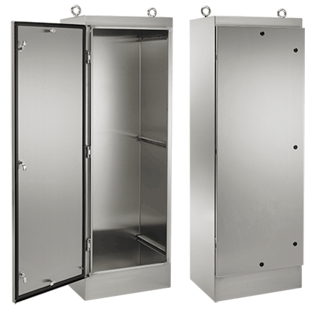 Hoffman A72HS3624SSLPQT 72.06 x 36.06 x 24.06 Inch 14 Gauge 304 Stainless Steel NEMA 4X 1-Door Free Stand Floor Mount Enclosure Hoffman A72HS3624SSLPQT 72.06 x 36.06 x 24.06 Inch 14 Gauge 304 Stainless Steel NEMA 4X 1-Door Free Stand Floor Mount Enclosure