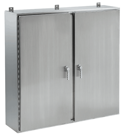 Hoffman A24H4808WFSSLP3PT 24 x 48 x 8 Inch 14 Gauge 304 Stainless Steel NEMA 4X 2-Door Wall Mount Enclosure Hoffman A24H4808WFSSLP3PT 24 x 48 x 8 Inch 14 Gauge 304 Stainless Steel NEMA 4X 2-Door Wall Mount Enclosure
