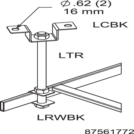NVENT LCBK Ldr Rack Ceiling Brkt Q NVENT LCBK Ldr Rack Ceiling Brkt Q
