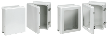 Hoffman HJB1008HWPL1LG Light Gray Fiberglass NEMA 4X Hinged Window Flat Cover Enclosure Hoffman HJB1008HWPL1LG Light Gray Fiberglass NEMA 4X Hinged Window Flat Cover Enclosure