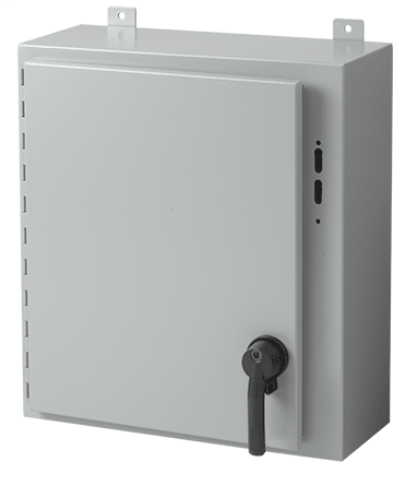 Hoffman A30SA2608LPPL 30 x 25.38 x 8 Inch White/Gray 14 Gauge Steel NEMA 12 Wall Mount Disconnect Enclosure with Handle Hoffman A30SA2608LPPL 30 x 25.38 x 8 Inch White/Gray 14 Gauge Steel NEMA 12 Wall Mount Disconnect Enclosure with Handle
