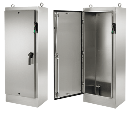 Hoffman A72HXS3924SSLPQT 72.06 x 38.5 x 24.06 Inch 14 Gauge 304 Stainless Steel NEMA 4X 1-Door Free Stand Disconnect Enclosure Hoffman A72HXS3924SSLPQT 72.06 x 38.5 x 24.06 Inch 14 Gauge 304 Stainless Steel NEMA 4X 1-Door Free Stand Disconnect Enclosure