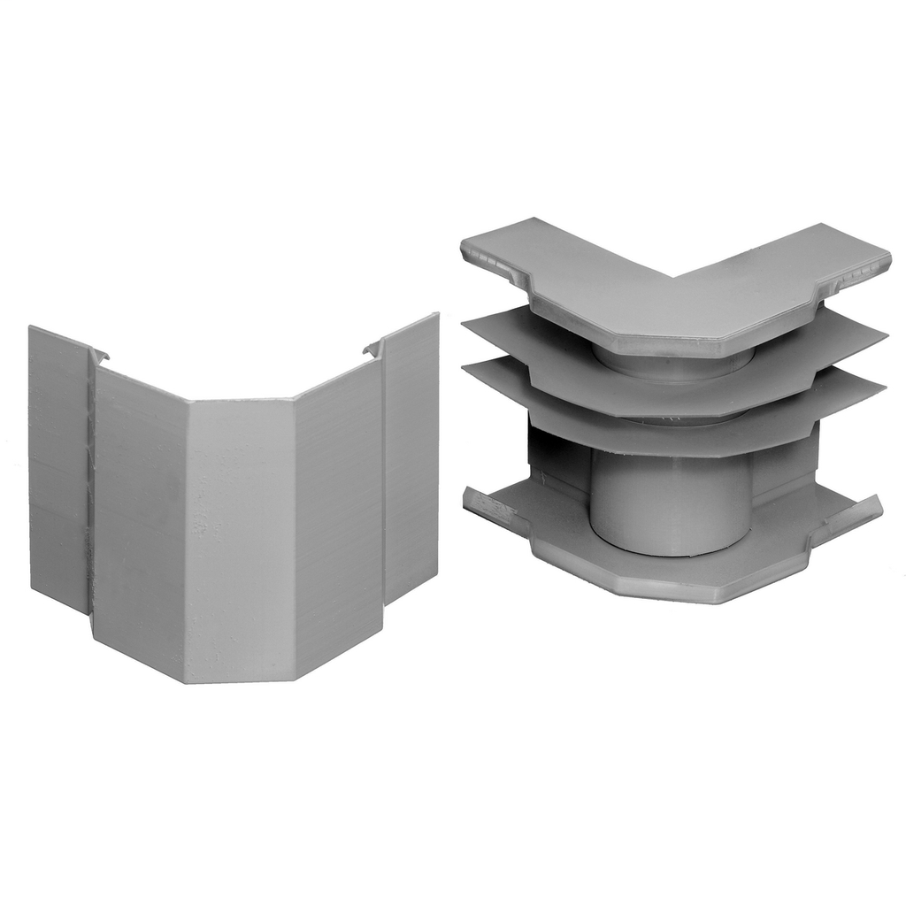 Metal Raceway, Divided Large Radius External Elbow, HBL4750 Series, Gray