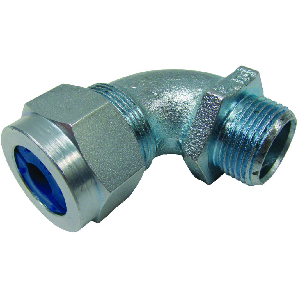 3/4" Steel (Zinc Plated) 90° Cord Connector, Cord Range .750-.875, Purple