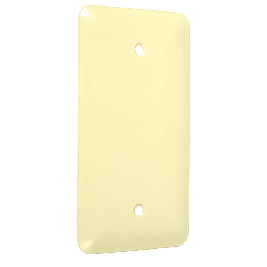 1-Gang Metal Wallplate, Princess, Blank, Ivory Smooth