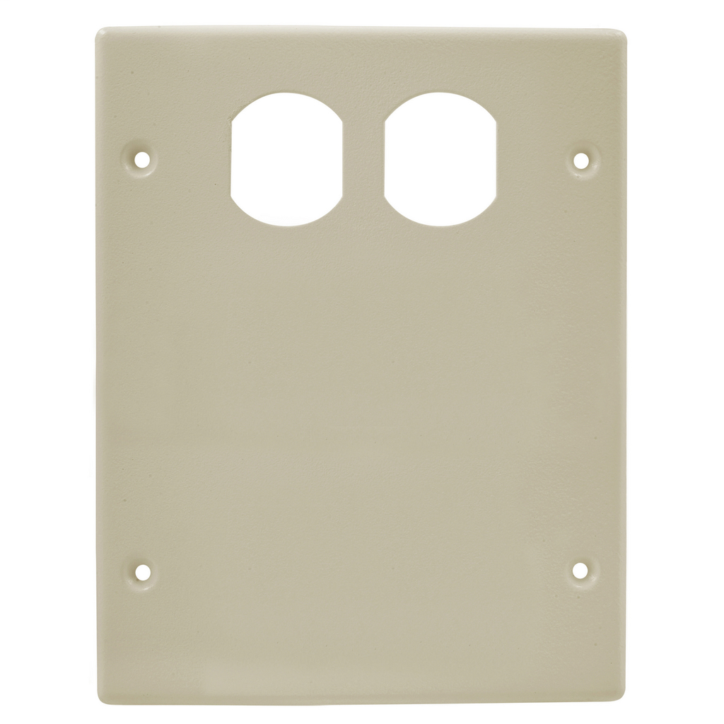 Metal Raceway, Plate, 3-Gang, 1 Duplex 2 Blank, HBL6750 Series, Gray
