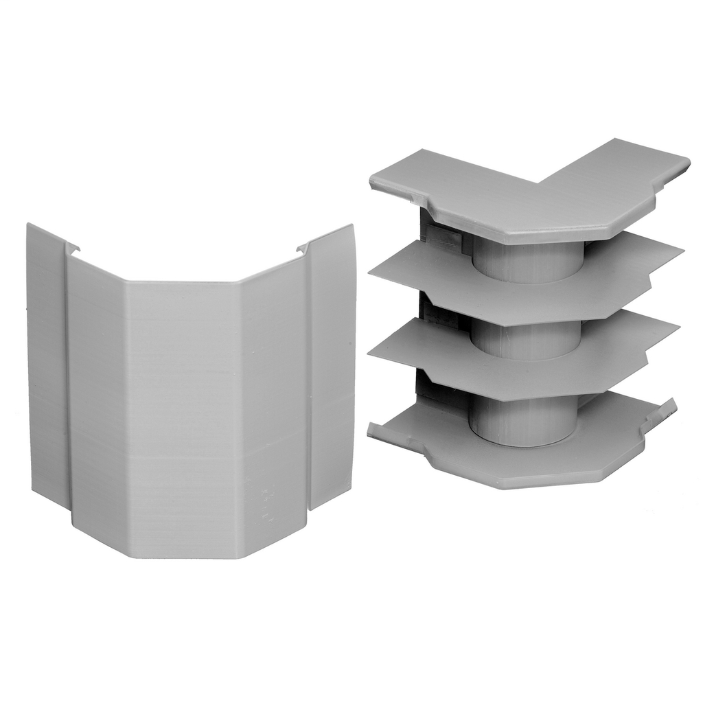 Metal Raceway, HBL6750 Series, Left/Right External Elbow, Divided, Gray