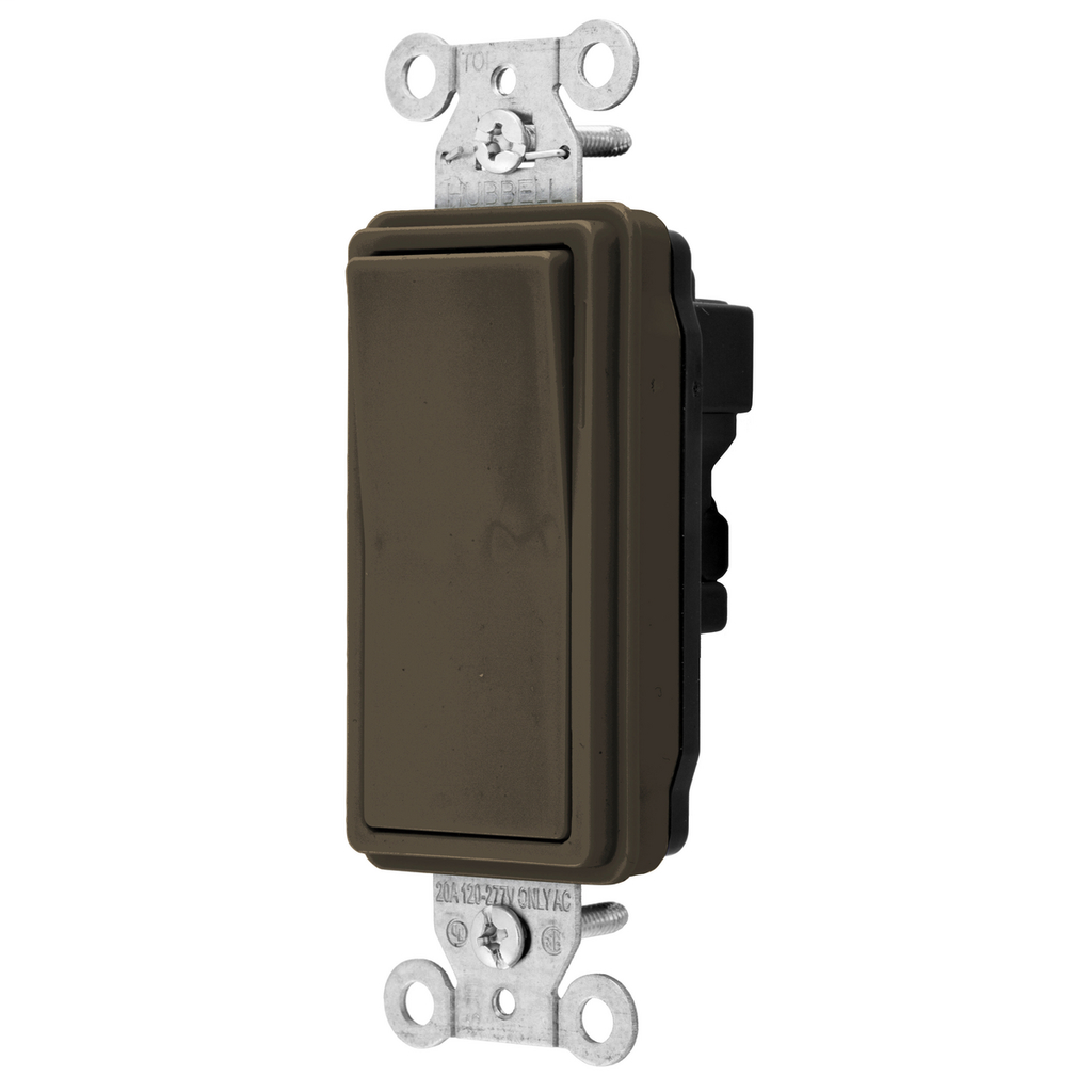 Switches and Lighting Controls, Industrial/Commercial Grade, SNAPConnect Series, Decorator Switches, Three Way, 15A 120/277V AC, Brown, North American