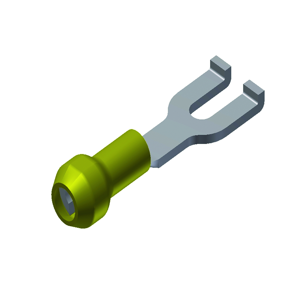 Nylon Insulated Terminal, Flanged Fork, Multi-Finger Insulation Grip