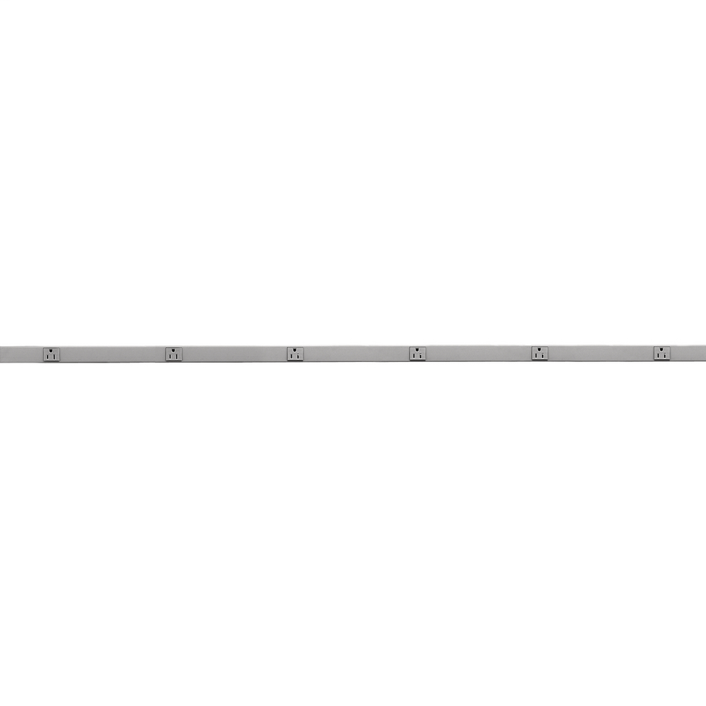 Metal PlugTrak, 20A 125V, 1 Circuit, 10 Receptacle, 6' Length, Gray
