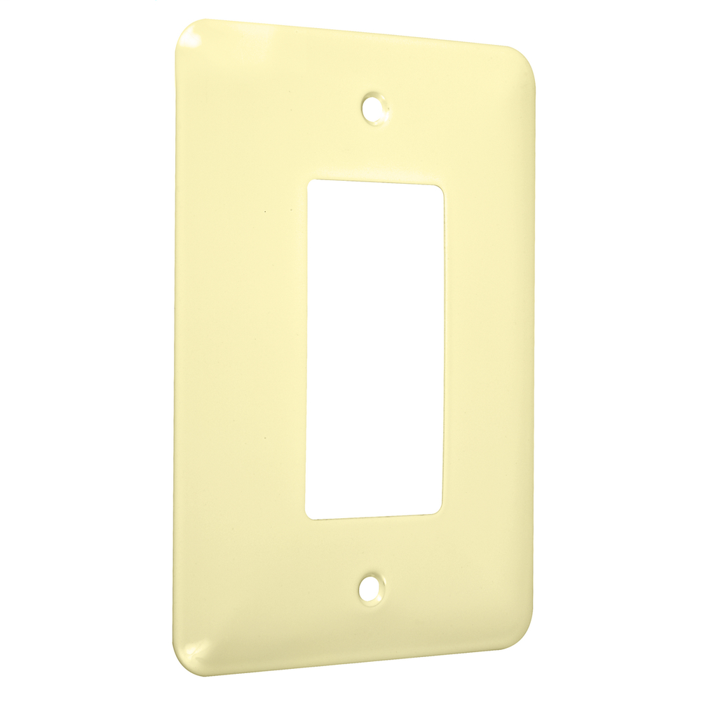 1-Gang Metal Wallplate, Maxi, Decorator, Ivory Smooth