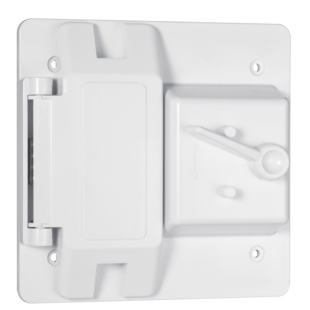 2-Gang Weatherproof Cover, Plastic, Toggle/GFCI, White
