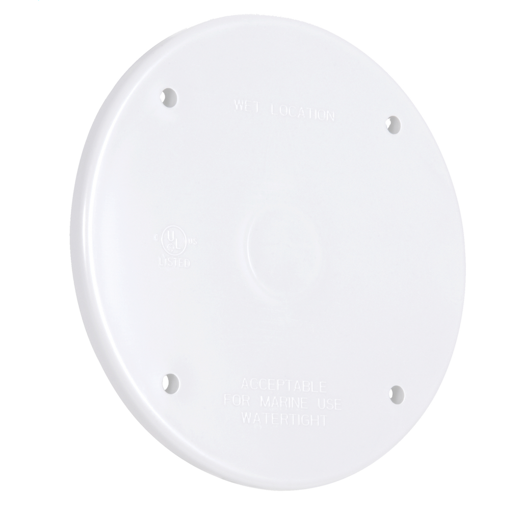 Round Weatherproof Cover, Plastic, Blank, White