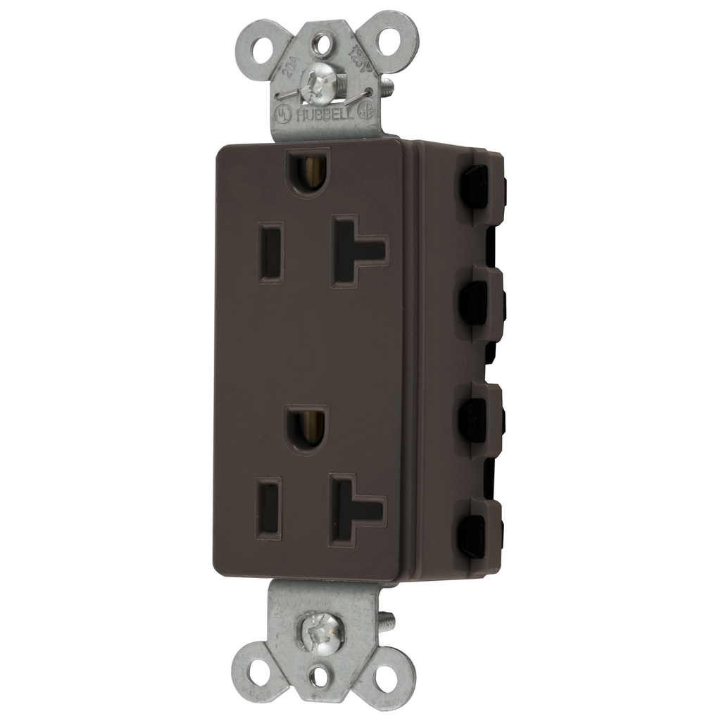 Straight Blade Devices, Receptacles, Style Line Decorator Duplex, SNAPConnect 2, 20A 125V, 2-Pole 3-Wire Grounding, 5-20R, Brown