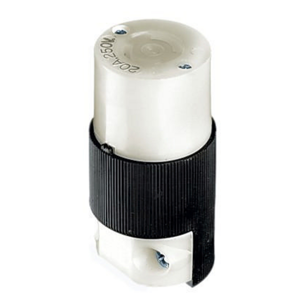 Locking Devices, Industrial, Female Connector Body, 20A 250V, 2-Pole 2-Wire Non-Grounding, L2-20R, Screw Terminal, Gray