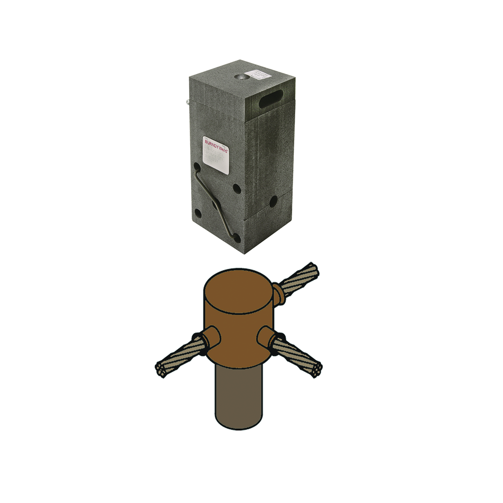 Single Shot - Two Cable ( 1 Continued and 1 Tap) to Ground Rod Mold