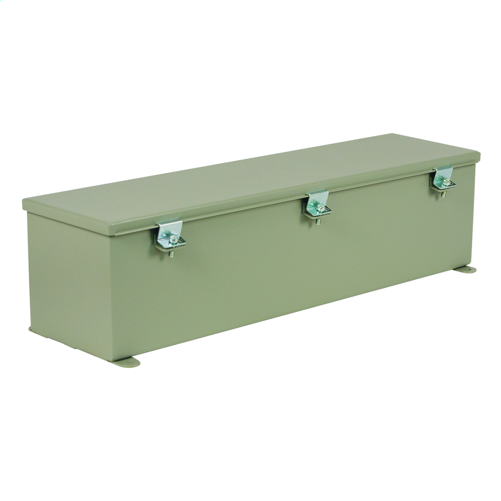 N1 Hinged-Cover Wire Trough 6X6X30 Carbon Steel - Gray