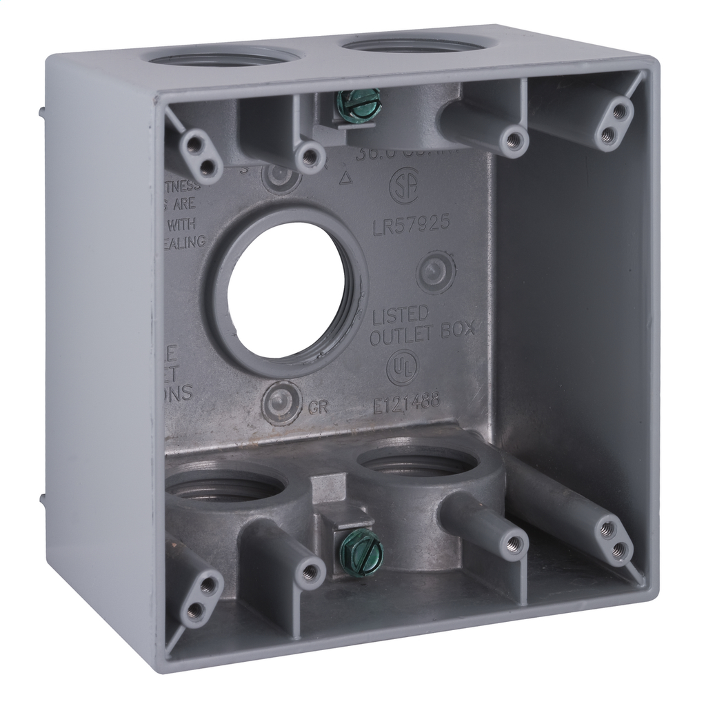 RACO 5388-0 2G WP BX W/5 3/4 HUBS (892-5L) ***