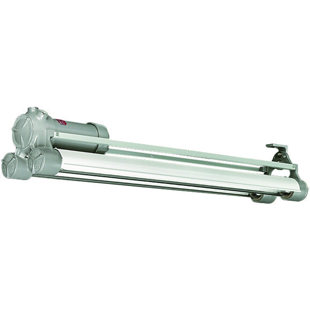 HFX Series - Aluminum 32 Watt Fluorescent Light Fixture (Two 4-Foot Nominal Glass Tubes Not Included) - 120-277V At 50/60Hz - Hub Size 3/4Inch