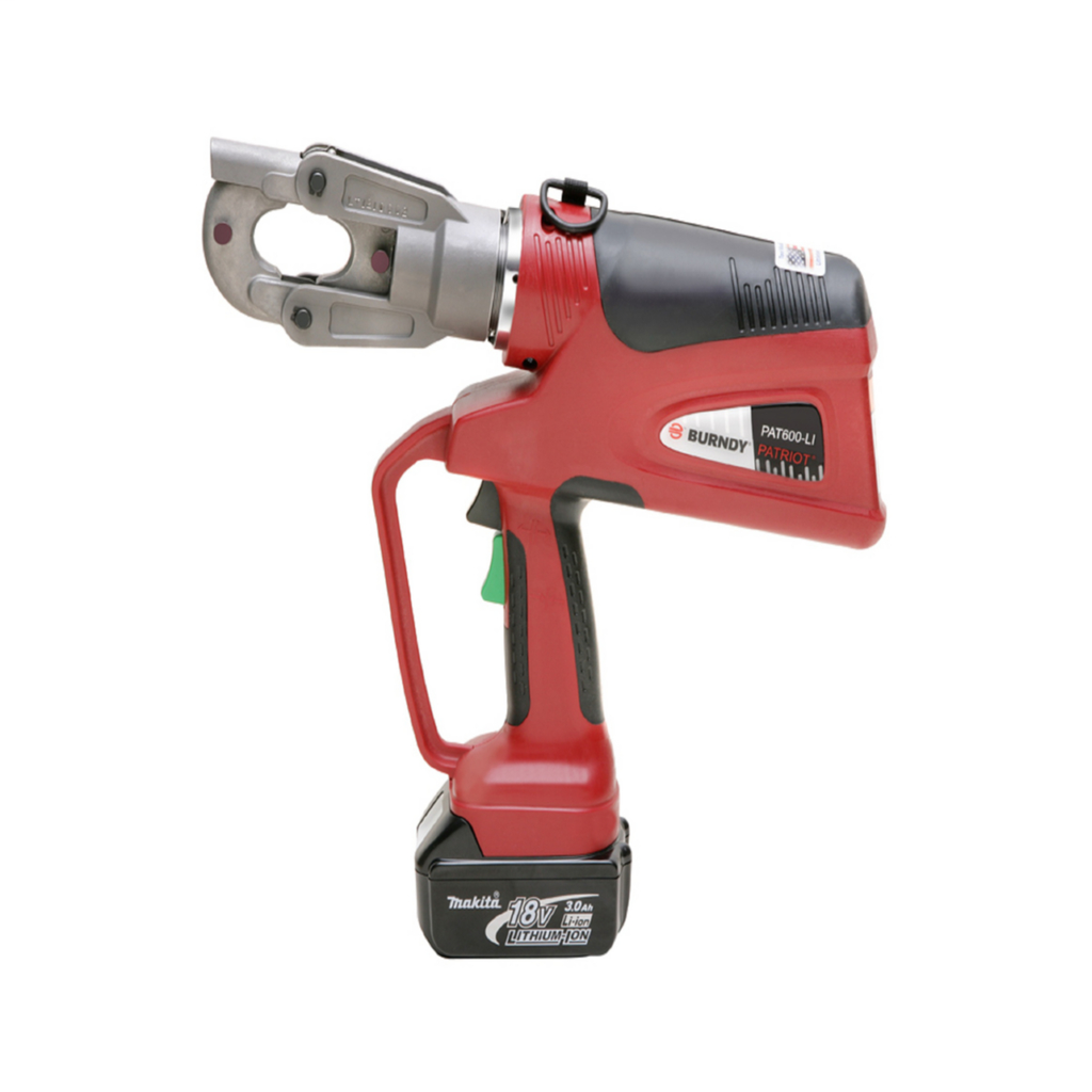 6 Ton, Latch Head Battery Actuated Tool, Hydraulic self-Contained, 18V Li-Ion 3.0Ah Battery, 120 V AC Charger