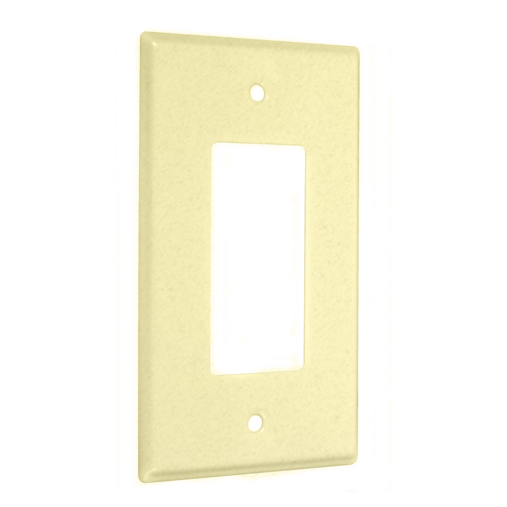 1-Gang Metal Wallplate, Jumbo, Decorator, Ivory Textured