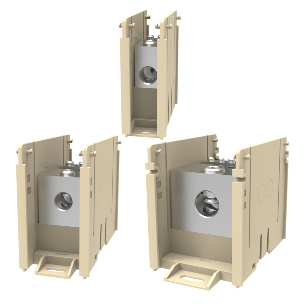 Distribution block, Three pole Open Style 4 AWG-500 Kcmil (Run), 4 AWG-500 Kcmil (Tap)