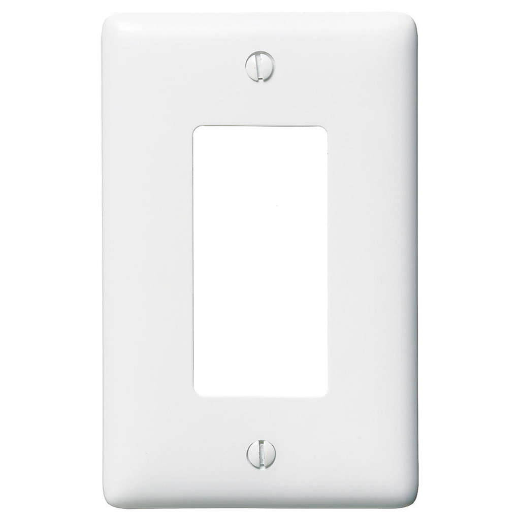 Wallplates and Box Covers, Wallplate, Nylon, 1-Gang, 1) Decorator, White