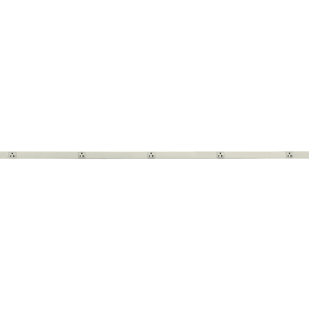Metal PlugTrak, 20A 125V, 1 Circuit, 6 Receptacle, 6' Length, Ivory