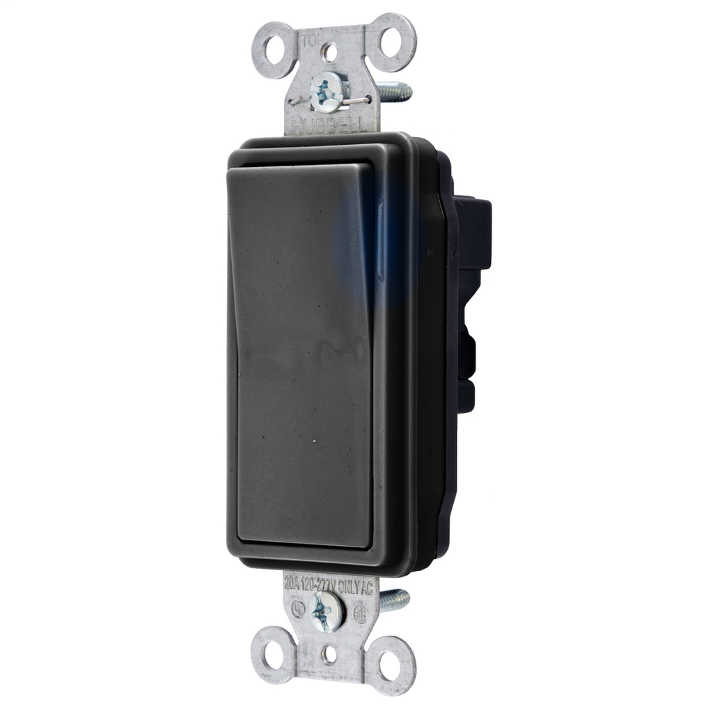 Switches and Lighting Controls,Industrial/Commercial Grade, SNAPConnect Series, Decorator Switches,Illuminated Three Way, 20A 120/277V AC, Black, North American.