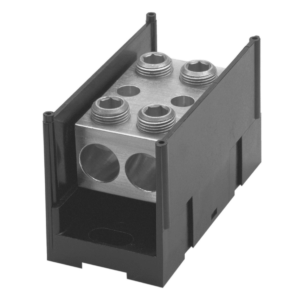 Product image for Burndy BDB265003 600 Volt 760 Amp 4 AWG to 500 MCM High Strength Polymer 3-Pole Power Distribution Block