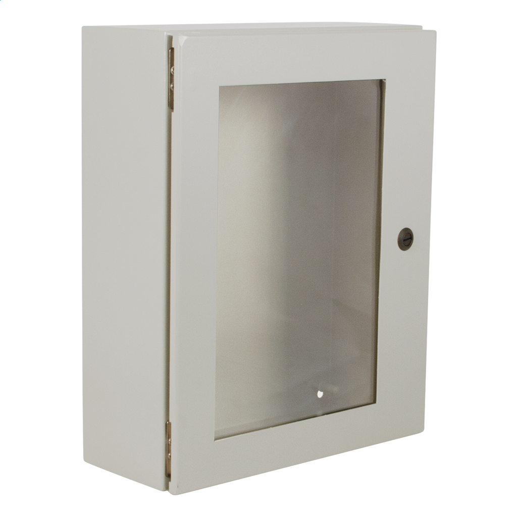 N412 Single Door Wall-Mount Ultimate with Window 30X24X8 Carbon Steel - Light Gray