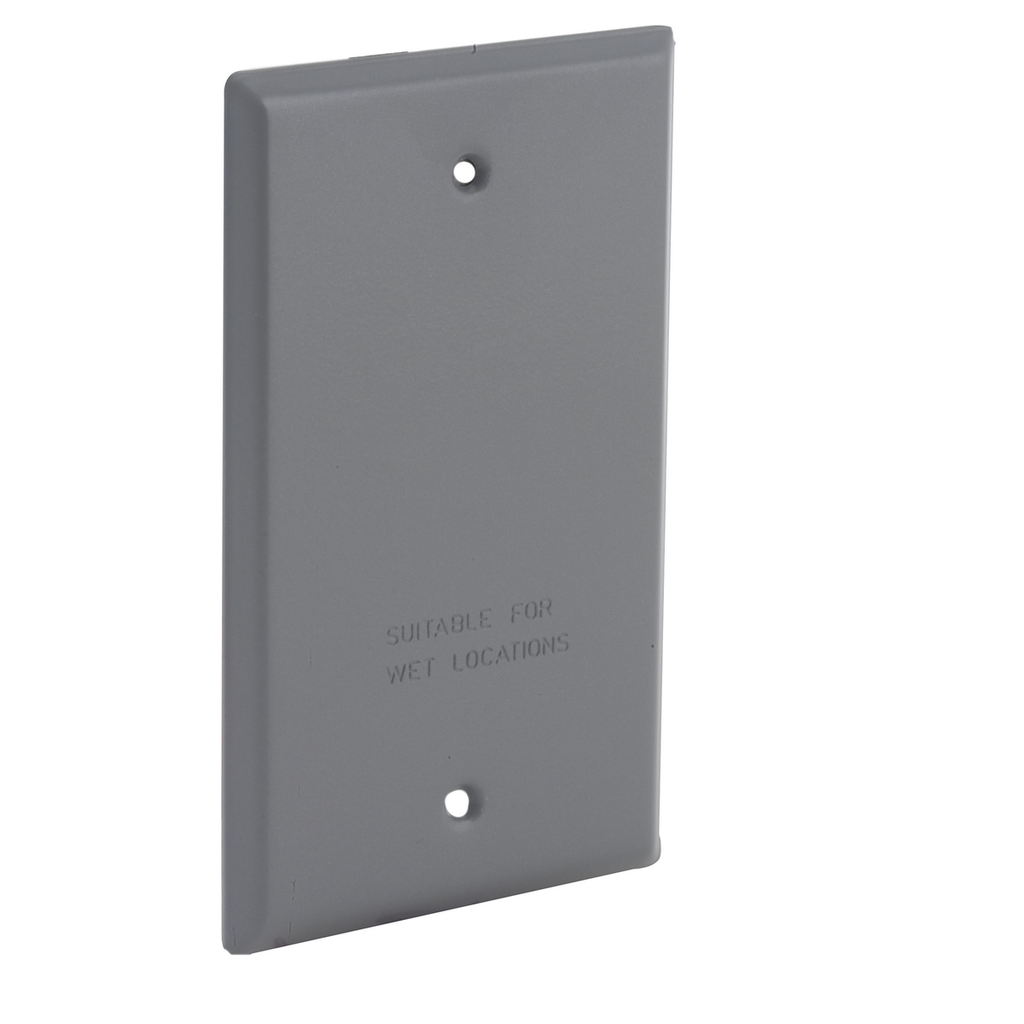 1-Gang Weatherproof Cover, Vertical/Horizontal, Blank, Gray