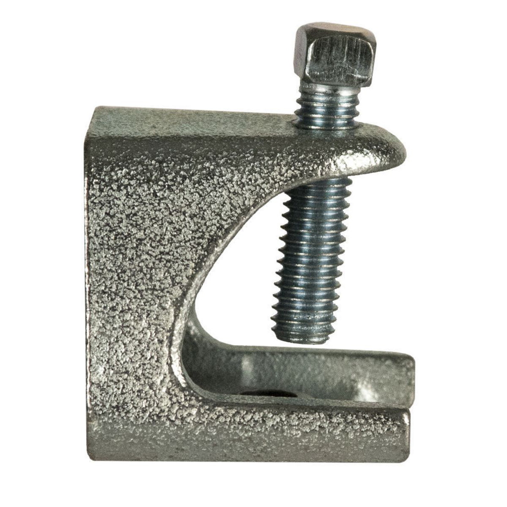 2.5 in Beam Clamp, 1.25 in Inside Opening, Malleable Iron