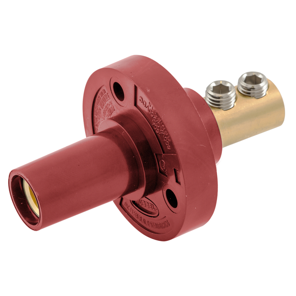 Single Pole Products, Female Receptacle, Double Set Screw Termination, 150 Amp Series, Red