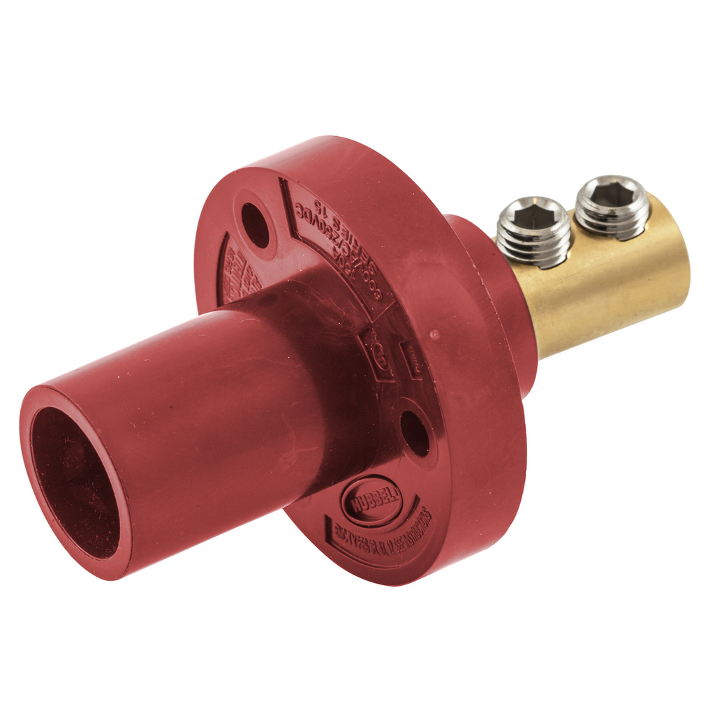 Single Pole Products, Male Inlet, Double Set Screw Termination, 150 Amp Series, Red