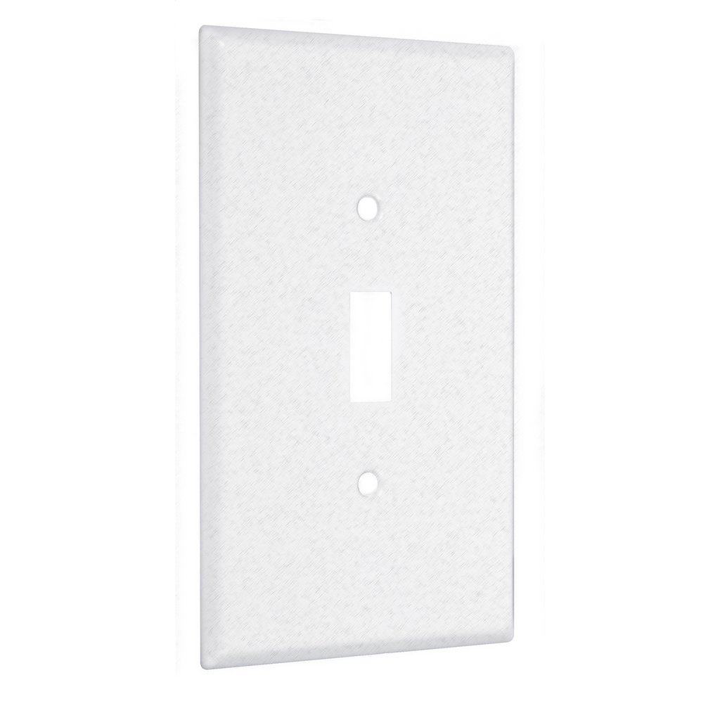 1-Gang Metal Wallplate, Jumbo, Toggle, White Textured