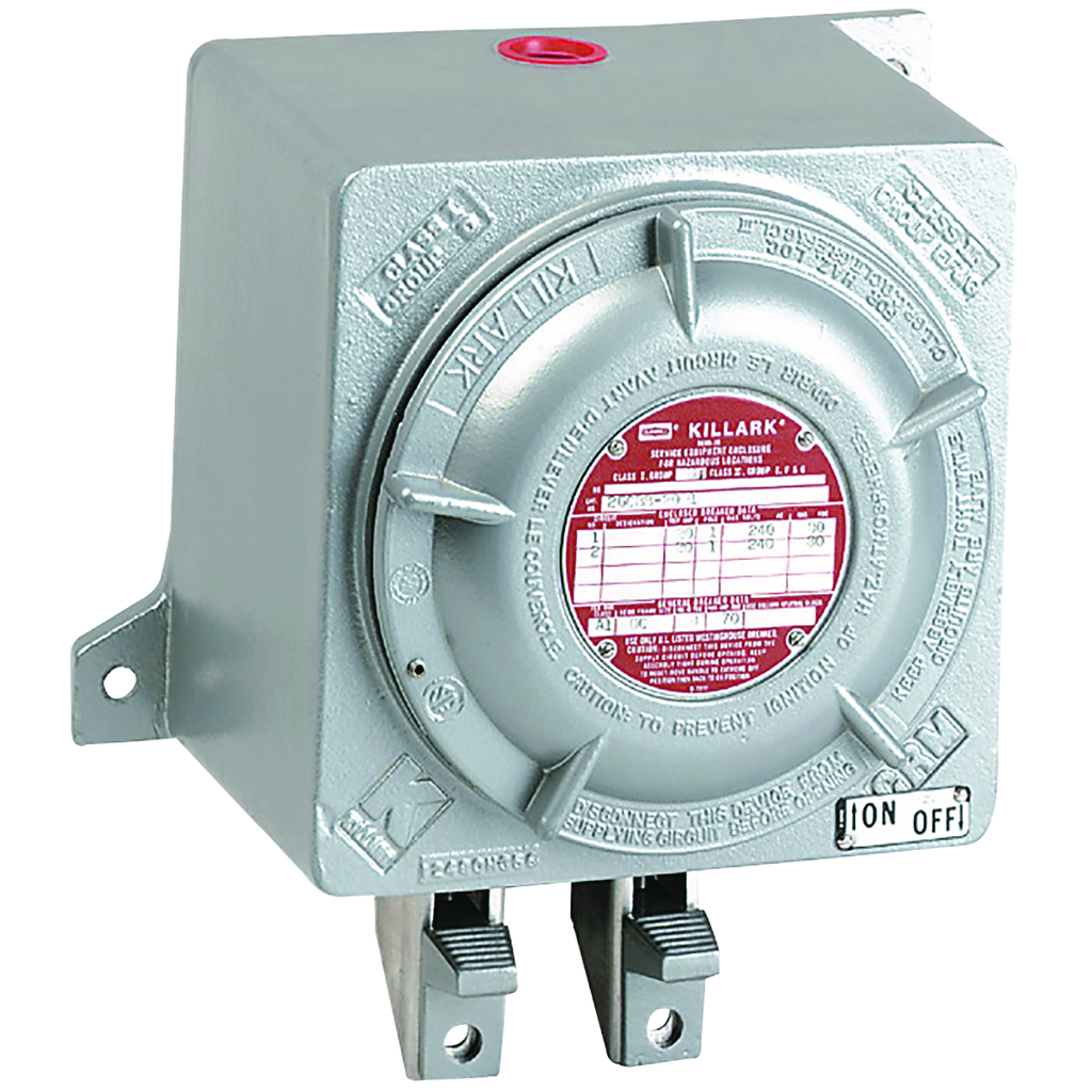 GCBB Series - Aluminum Feed-Thru Circuit Breaker Load Center with Cutler-Hammer Circuit Breaker- 40A Trip Quicklag- Four 1-Pole- 120VAC- Hub Size 3/4"- 4 NPT (Two Hubs on Top and Two Hubs on Bottom)