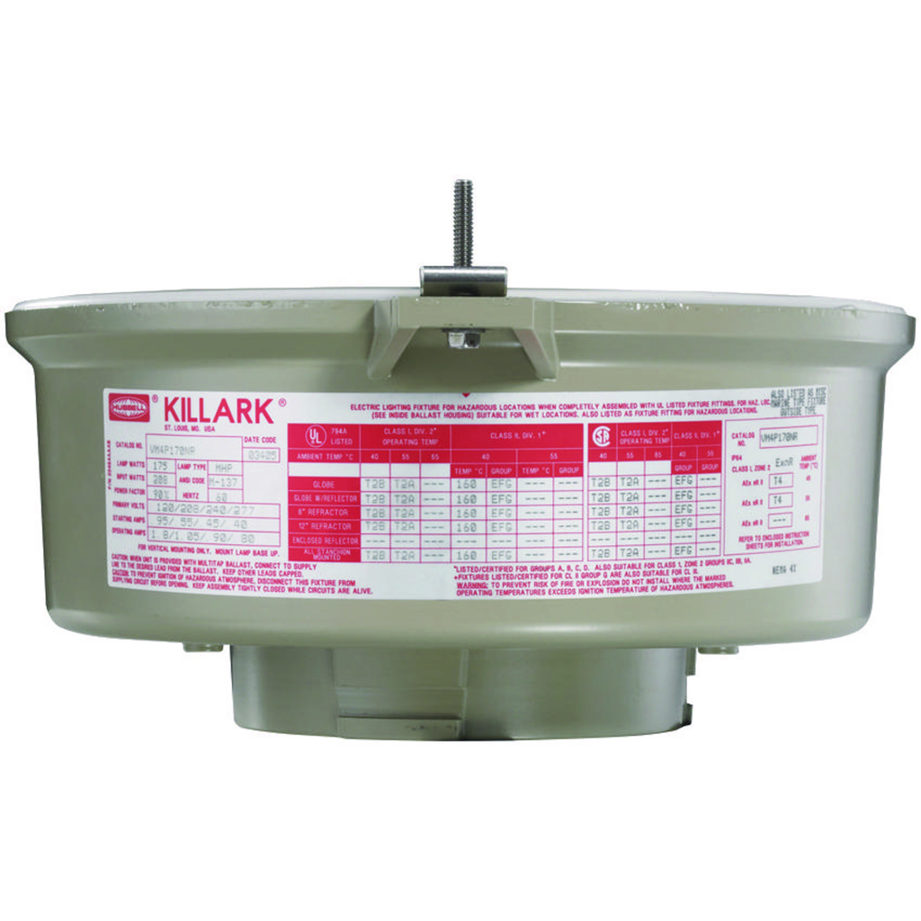 VE3Q Series - Aluminum 84 Watt Compact Fluorescent Emergency And Normal Power Light Fixture (Two 42W Lamps Included) - Optic Thread Size 5-1/2Inch - 120-277VAC At 50/60Hz