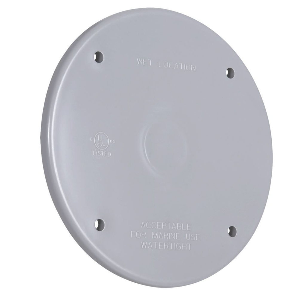 Round Weatherproof Cover, Plastic, Blank, Gray